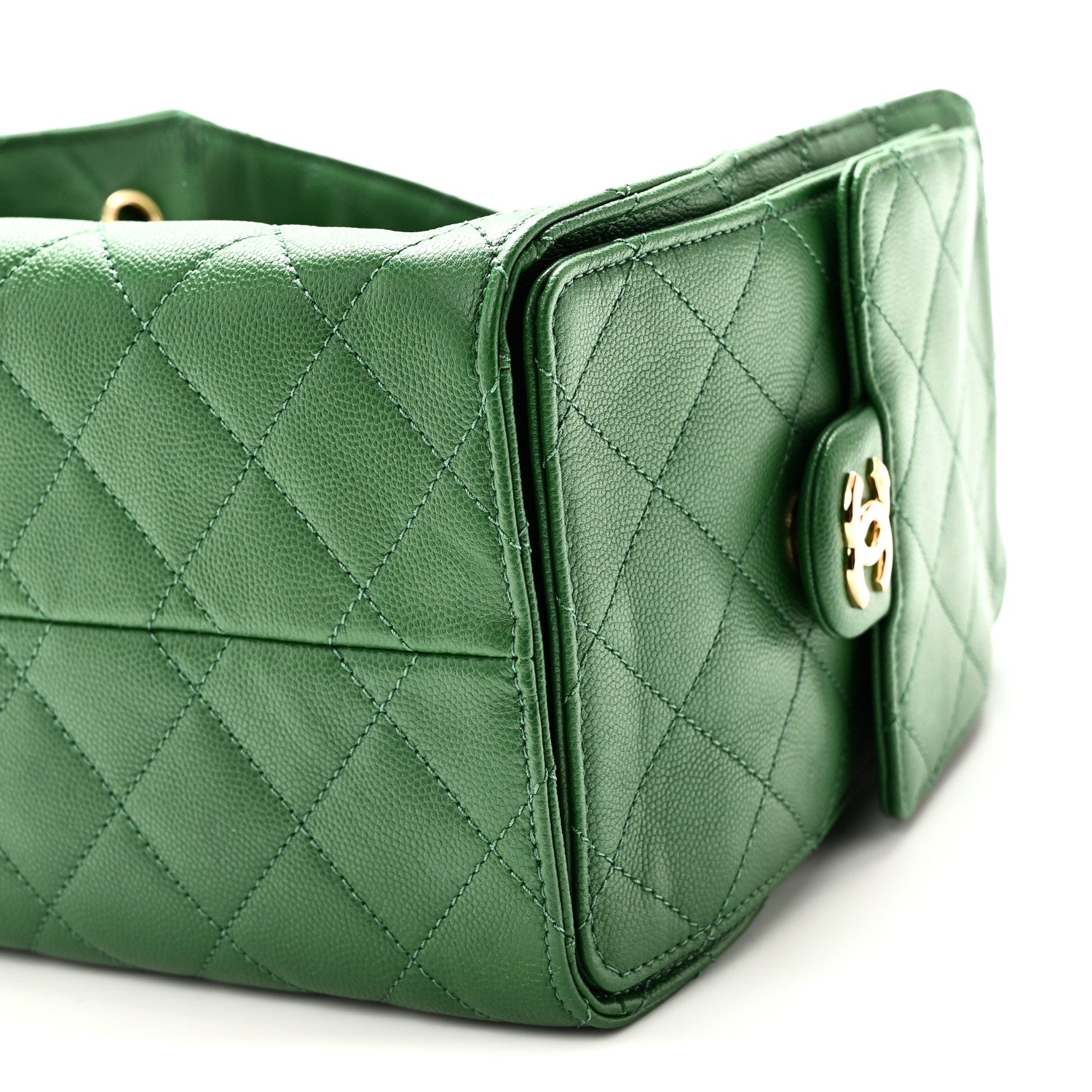 Chanel Caviar Quilted Small Chanel 25 Handbag Green 10 of 10