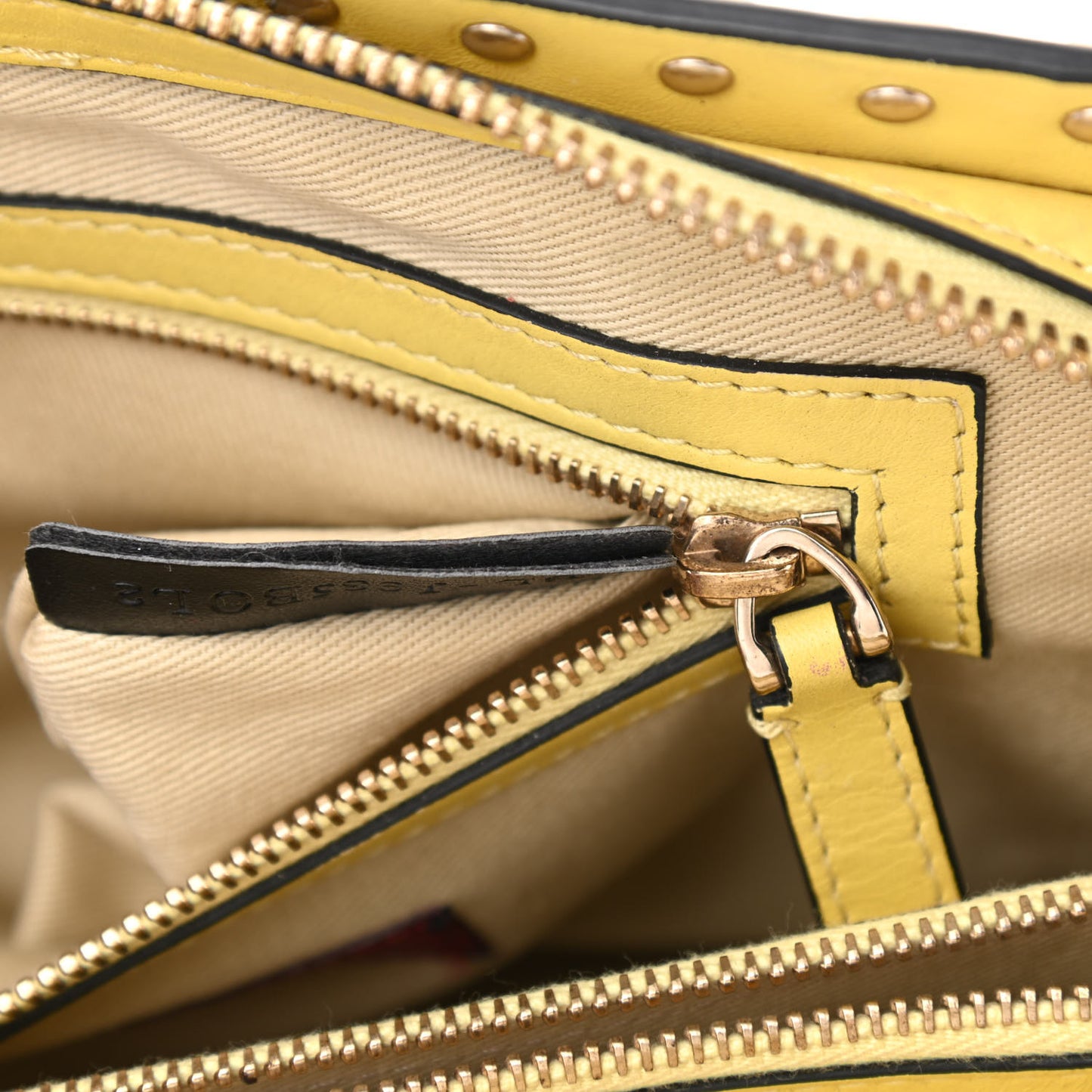 Vitello Rockstud Double Top Handle Satchel Naples Yellow