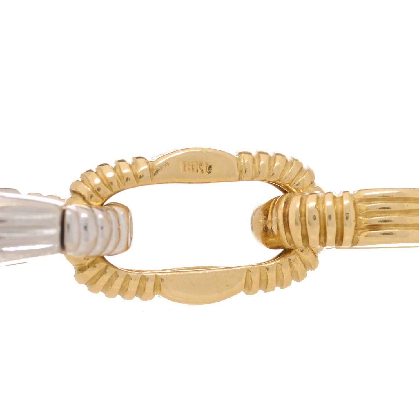 18K Yellow White Gold Diamond Appassionata Link Pave Necklace