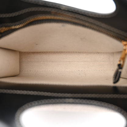 Burberry Smooth Calfskin Canvas Two Tone Mini Pocket Bag Black Tan 5 of 11