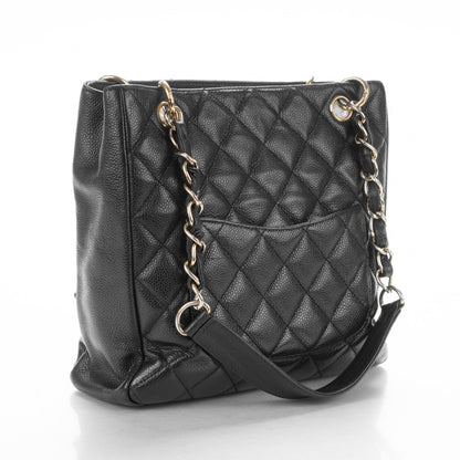 Chanel Caviar Quilted Petit Shopping Tote PST Black 3 of 7