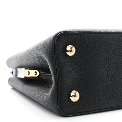 Louis Vuitton Taurillon Capucines MM Black Blue White 8 of 12
