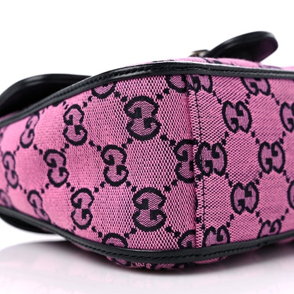Gucci Monogram Multicolor Matelasse Diagonal Mini GG Marmont Top Handle Shoulder Bag Pink Blue 9 of 12