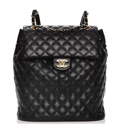 Chanel Calfskin Quilted Large Urban Spirit Backpack Black 1 of 7