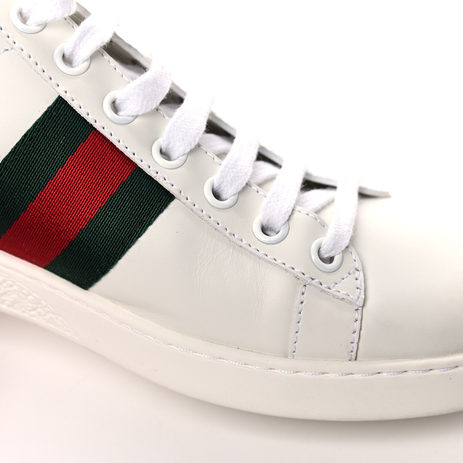 Gucci Calfskin Web Pearl Studded Womens Ace Sneakers 38 White 13 of 15