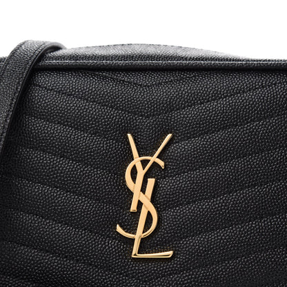 Saint Laurent Grain De Poudre Matelasse Monogram Mini Lou Camera Bag Black 10 of 11