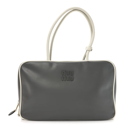 Miu Miu Soft Calf Softy Large Beau Top Handle Bag Marmo White 1 of 9