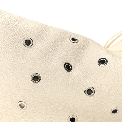 Khaite Pebbled Calfskin Grommet Medium Olivia Hobo Dark Ivory 7 of 9