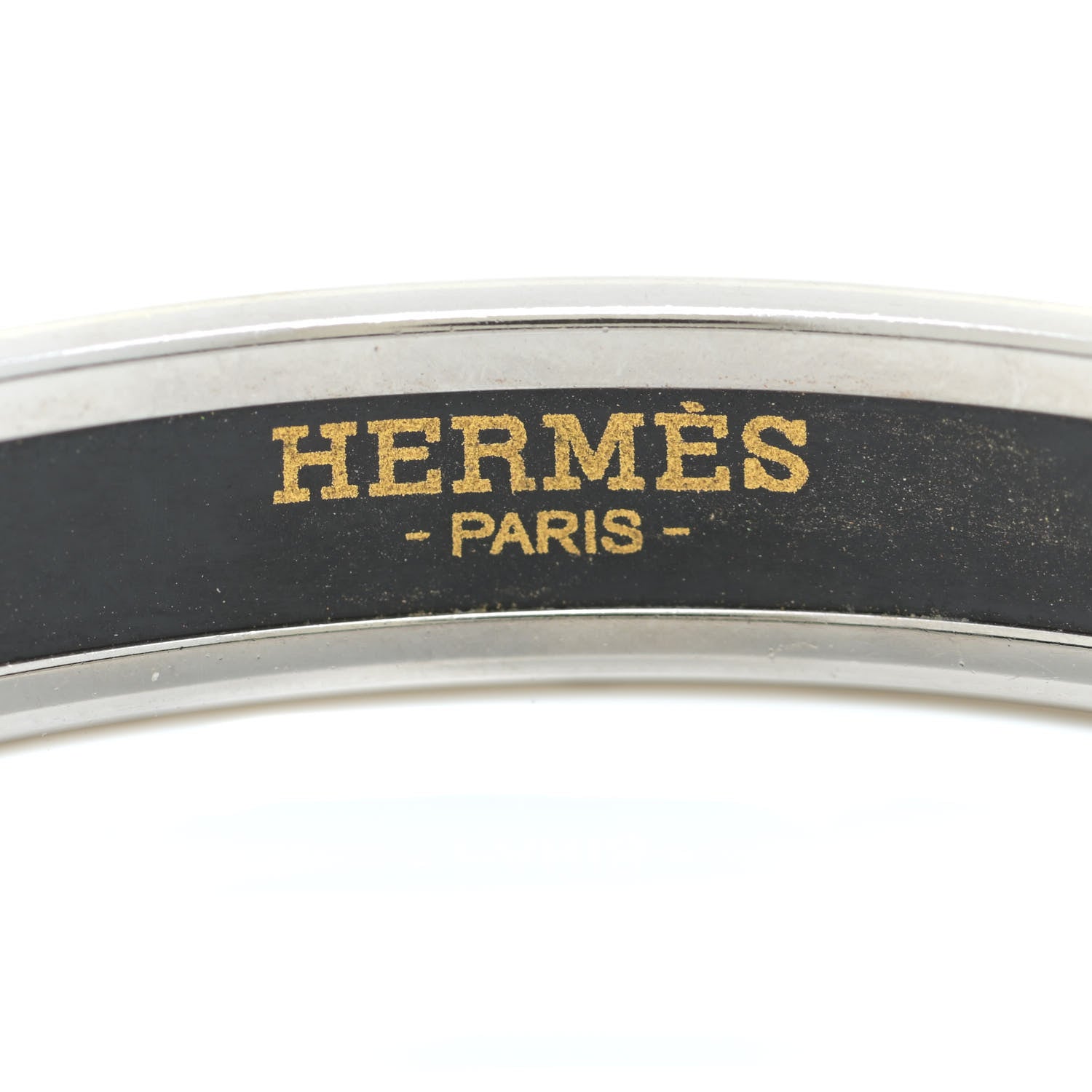 Hermes Enamel Printed Narrow Caleche Bracelet 70 White 7 of 9