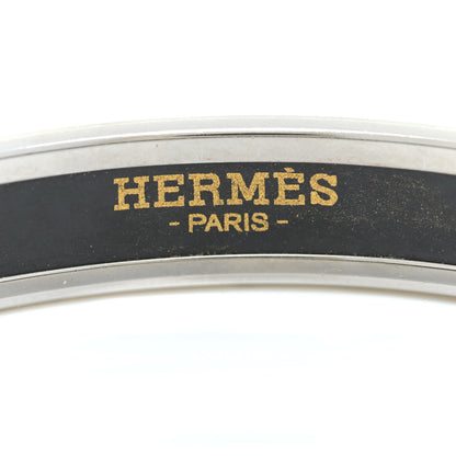 Hermes Enamel Printed Narrow Caleche Bracelet 70 White 7 of 9
