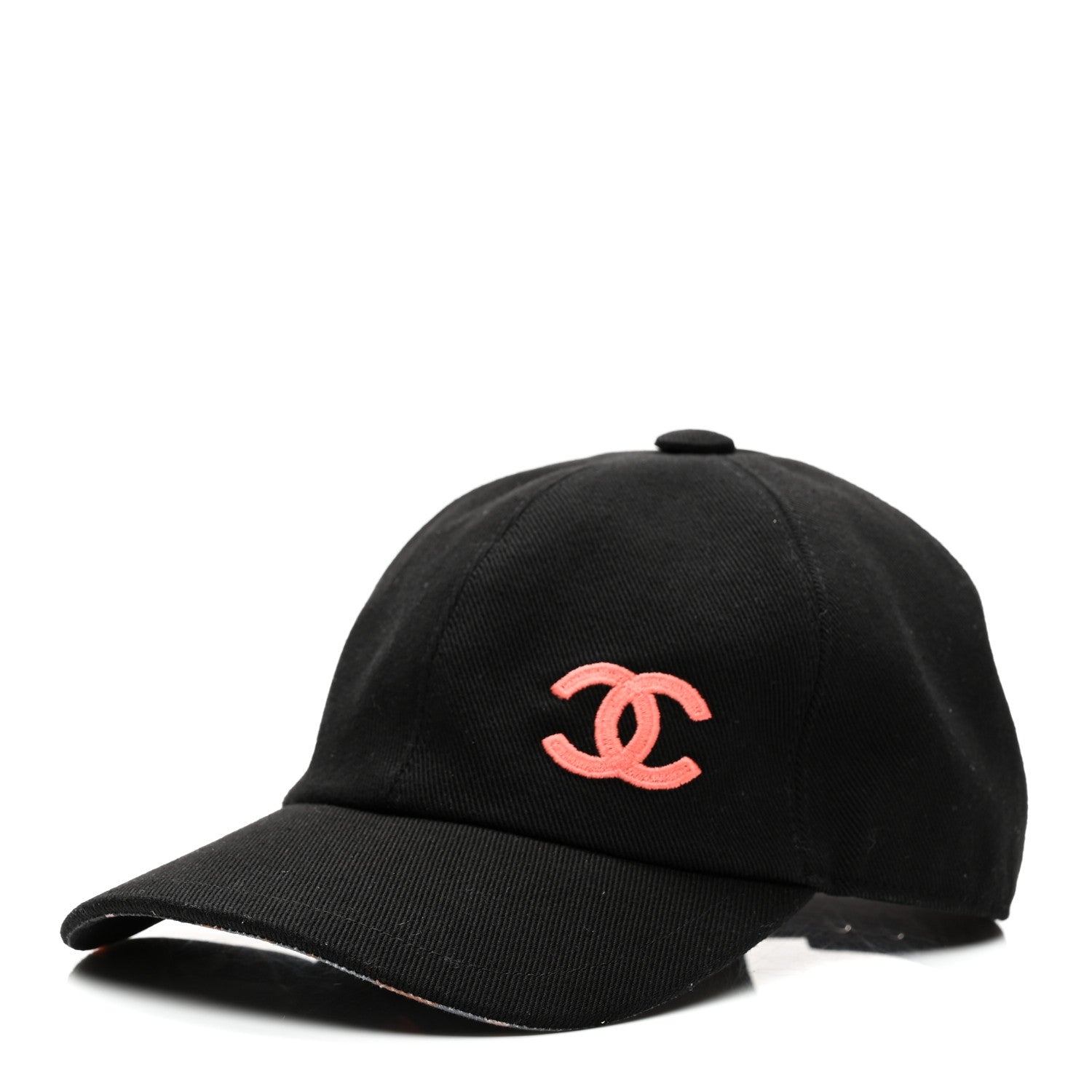 Chanel Cotton CC Cap Hat Black Coral 1 of 7