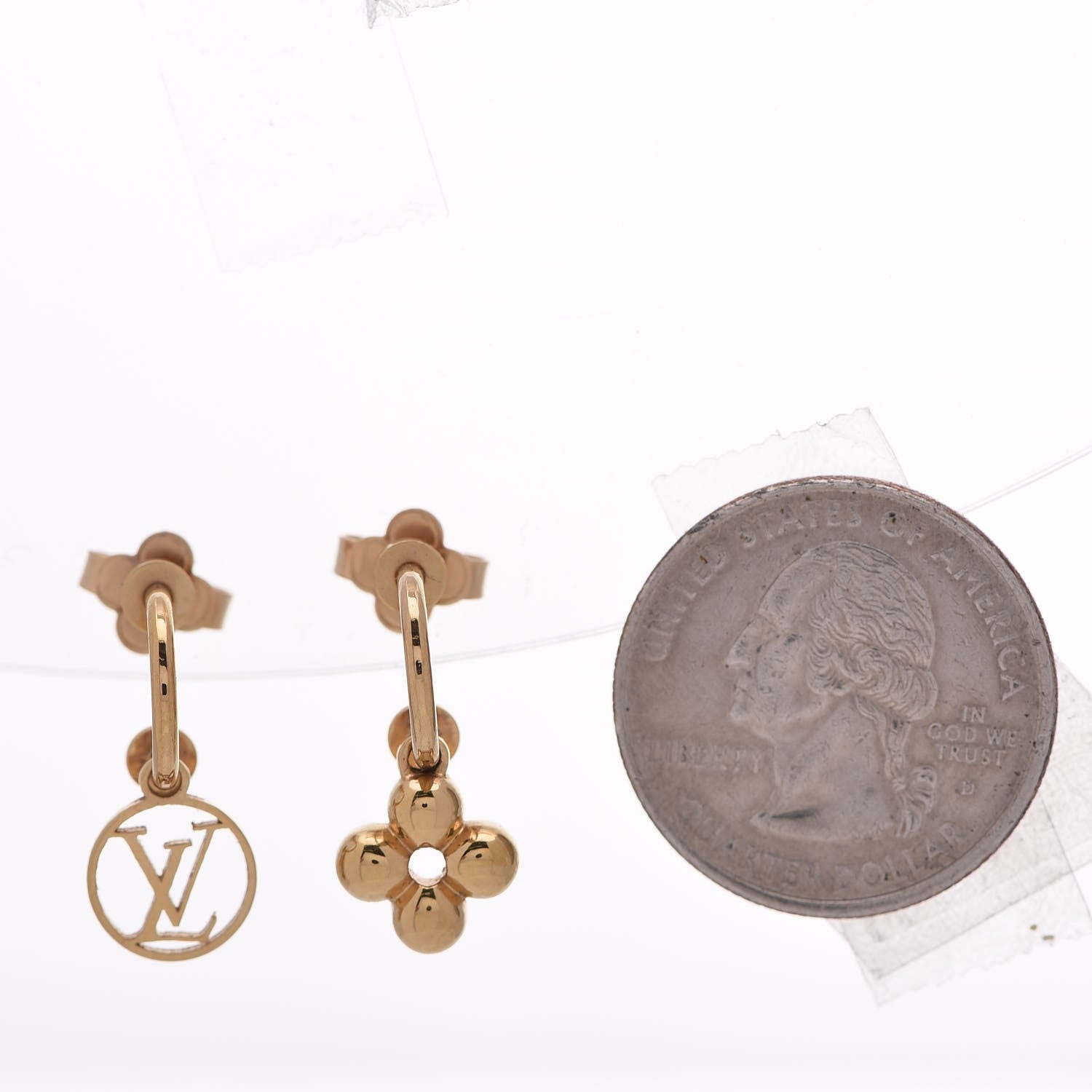 Louis Vuitton Brass Blooming Earrings Gold 2 of 5