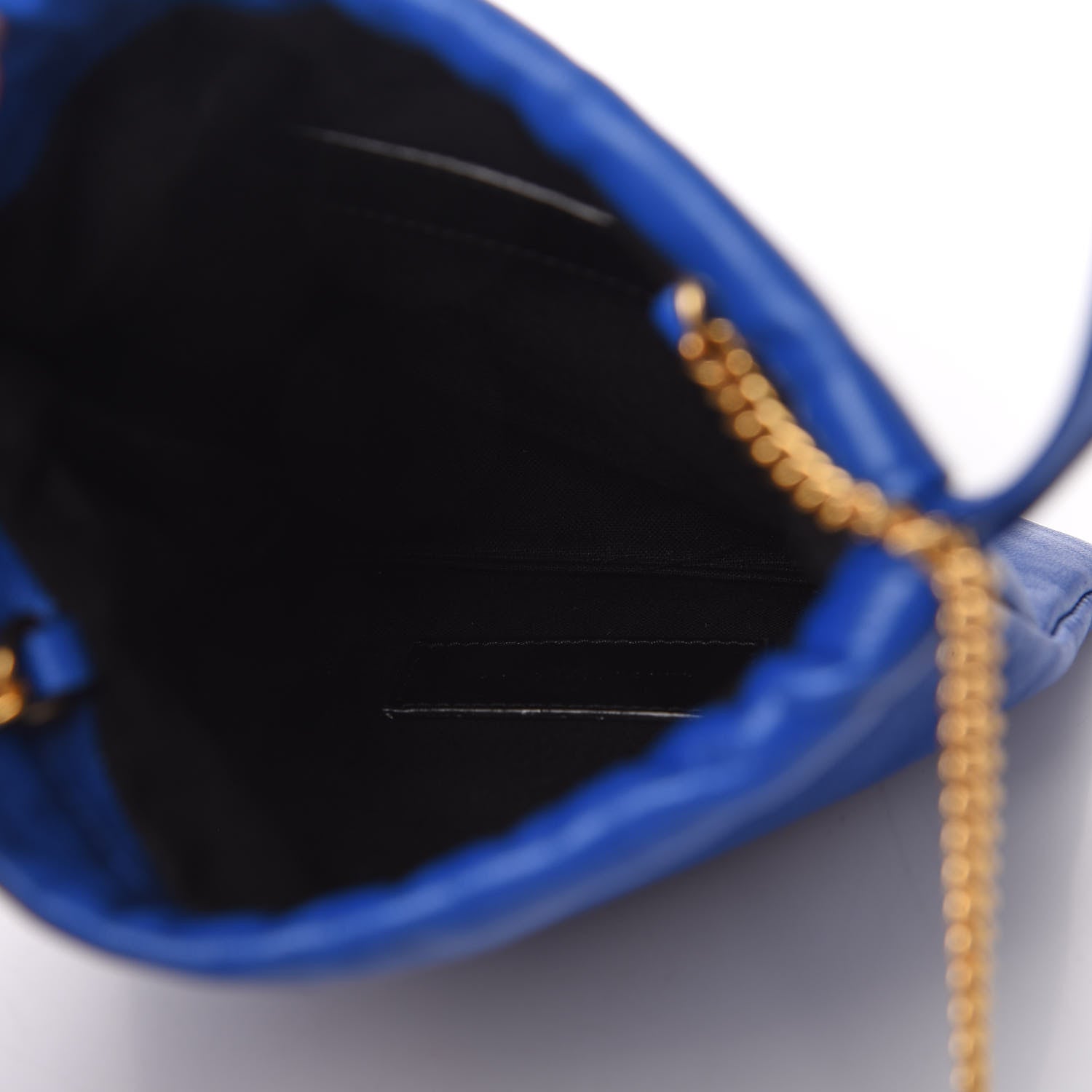 Saint Laurent Lambskin Paris Drawstring Pouch Bleu Majorelle 5 of 11