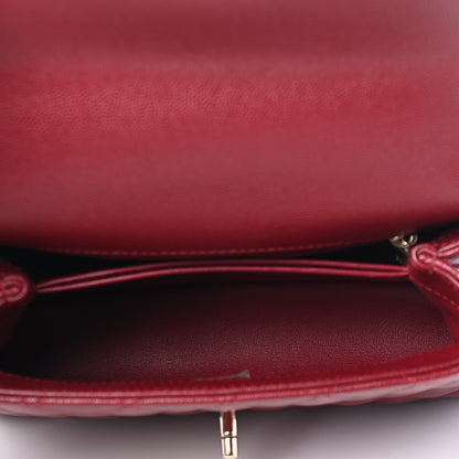 Chanel Caviar Lizard Embossed Quilted Mini Coco Handle Flap Burgundy 4 of 4