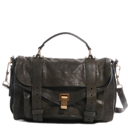 Proenza Schouler Lambskin PS1 Medium Satchel Military 1 of 12