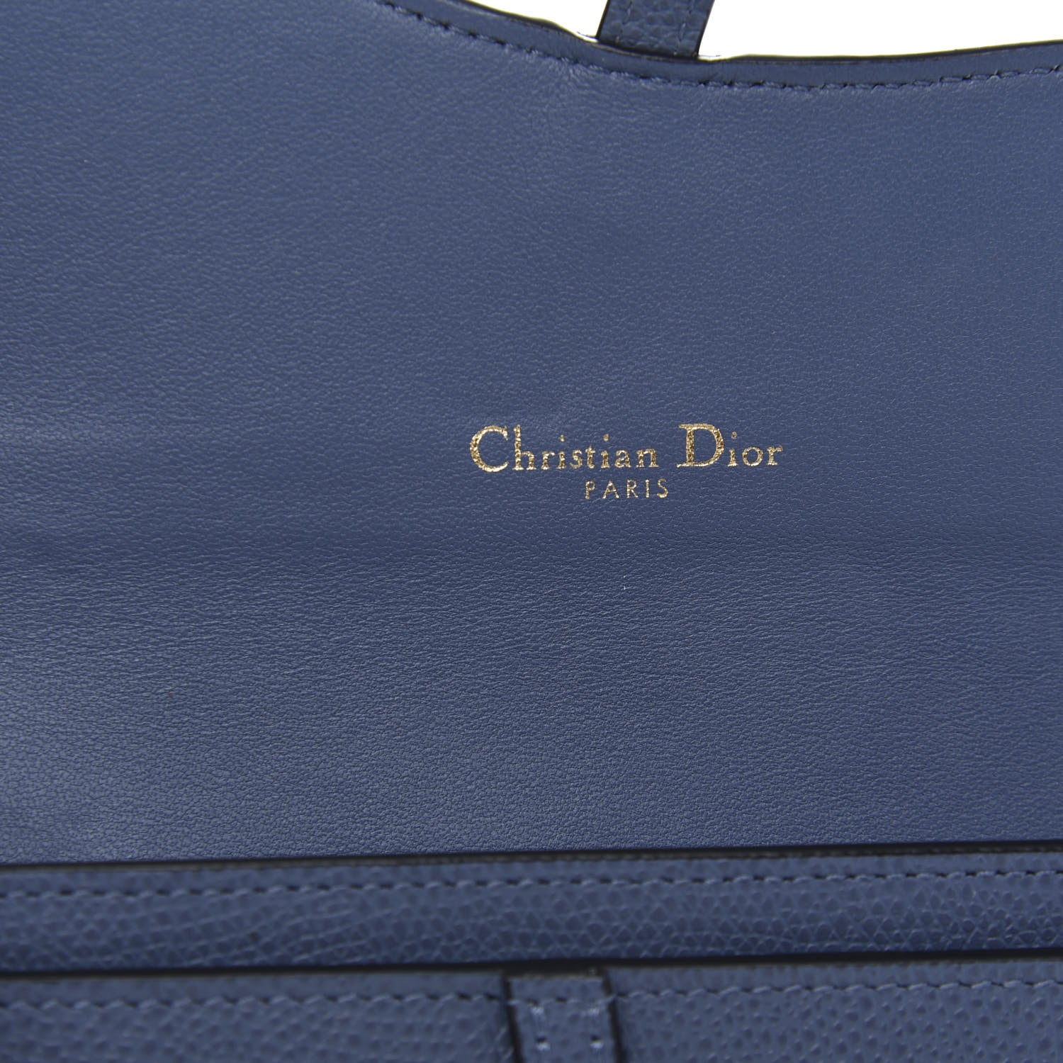 Christian Dior Grained Calfskin Saddle Chain Wallet Pouch Denim 10 of 14