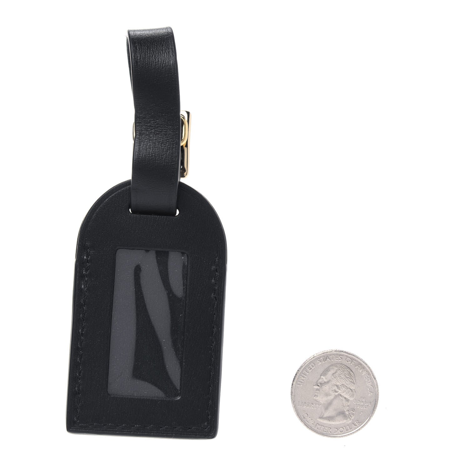 Louis Vuitton Calfskin City Steamer Luggage Tag Black 2 of 4