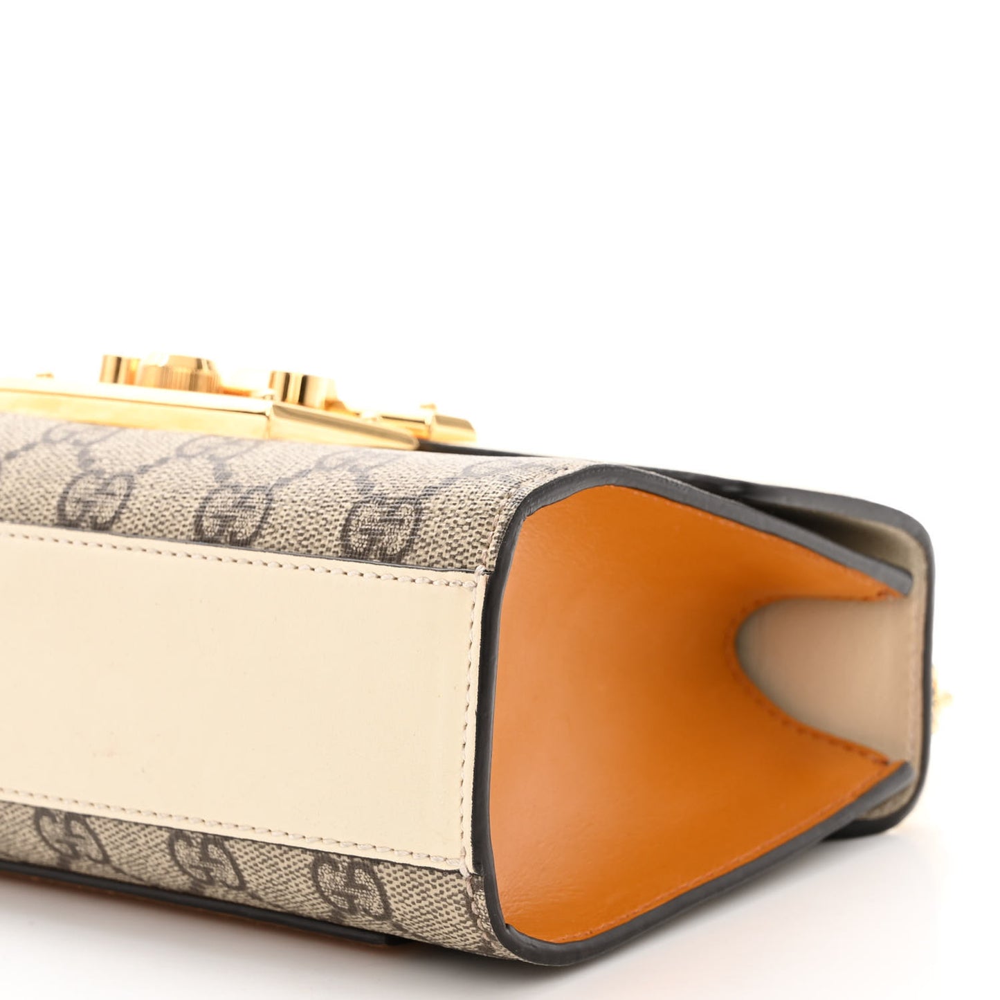 GG Supreme Monogram Calfskin Small Padlock Shoulder Bag Beige Mystic White Sun Oil