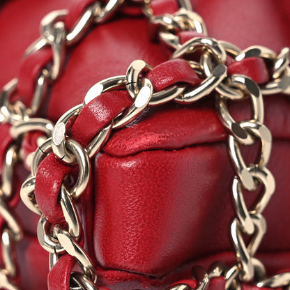 Chanel Lambskin Large Shopping Chain Tote Red 12 of 14