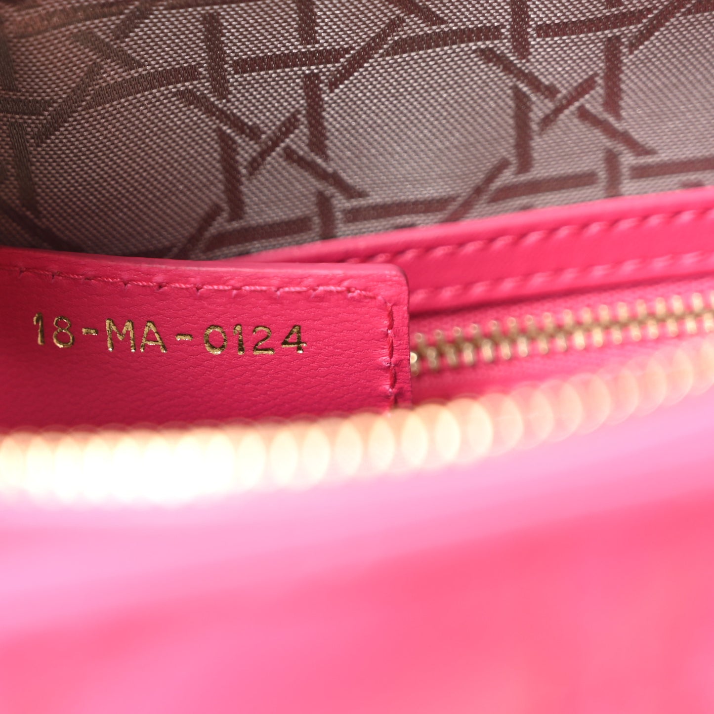 Lambskin Cannage Large Lady Dior Fuchsia