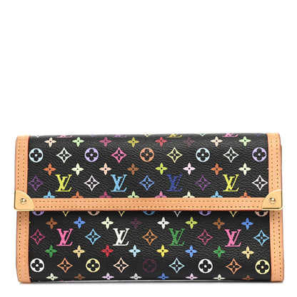 Louis Vuitton Monogram Multicolor Porte Tresor International Wallet Black 1 of 9