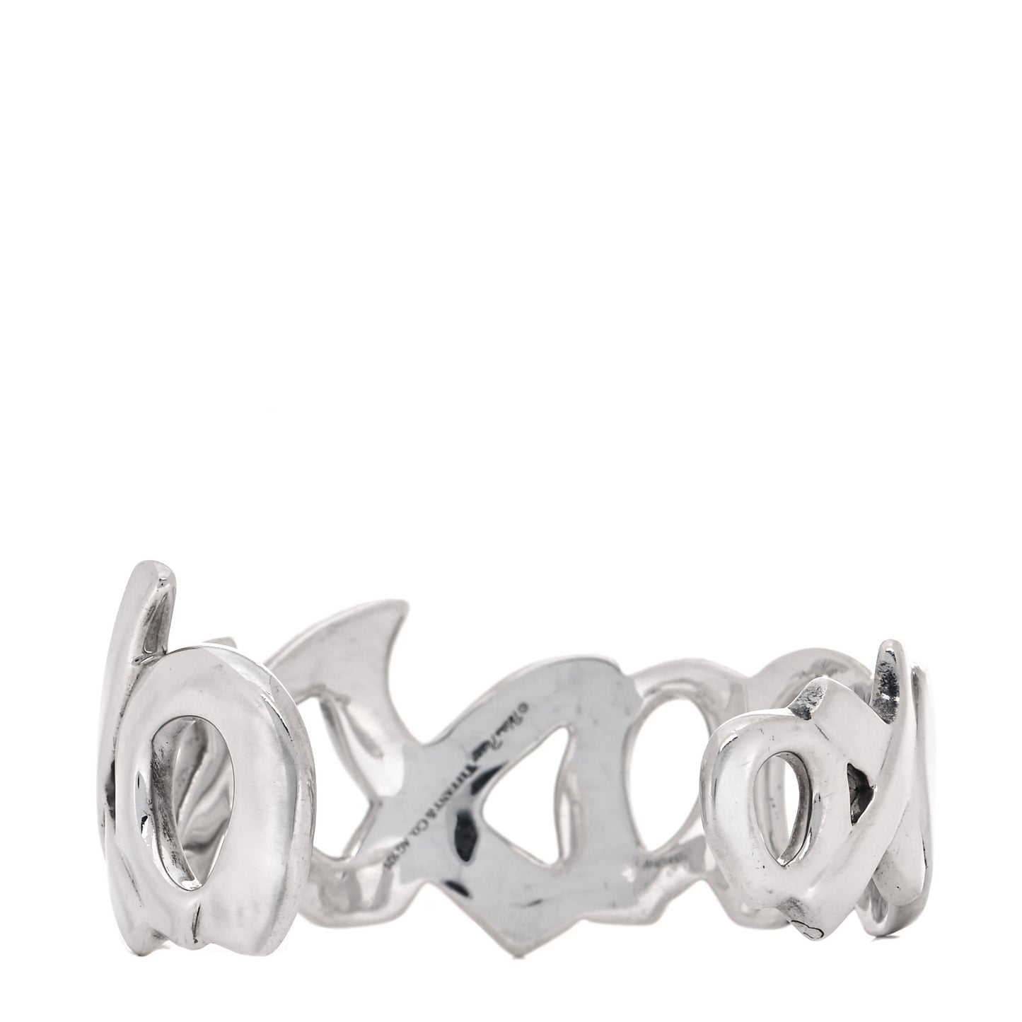 Sterling Silver Paloma's Graffiti Love & Kisses Cuff Bracelet