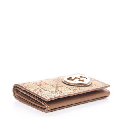 Gucci Monogram Lovely Heart Card Case Gold 4 of 9