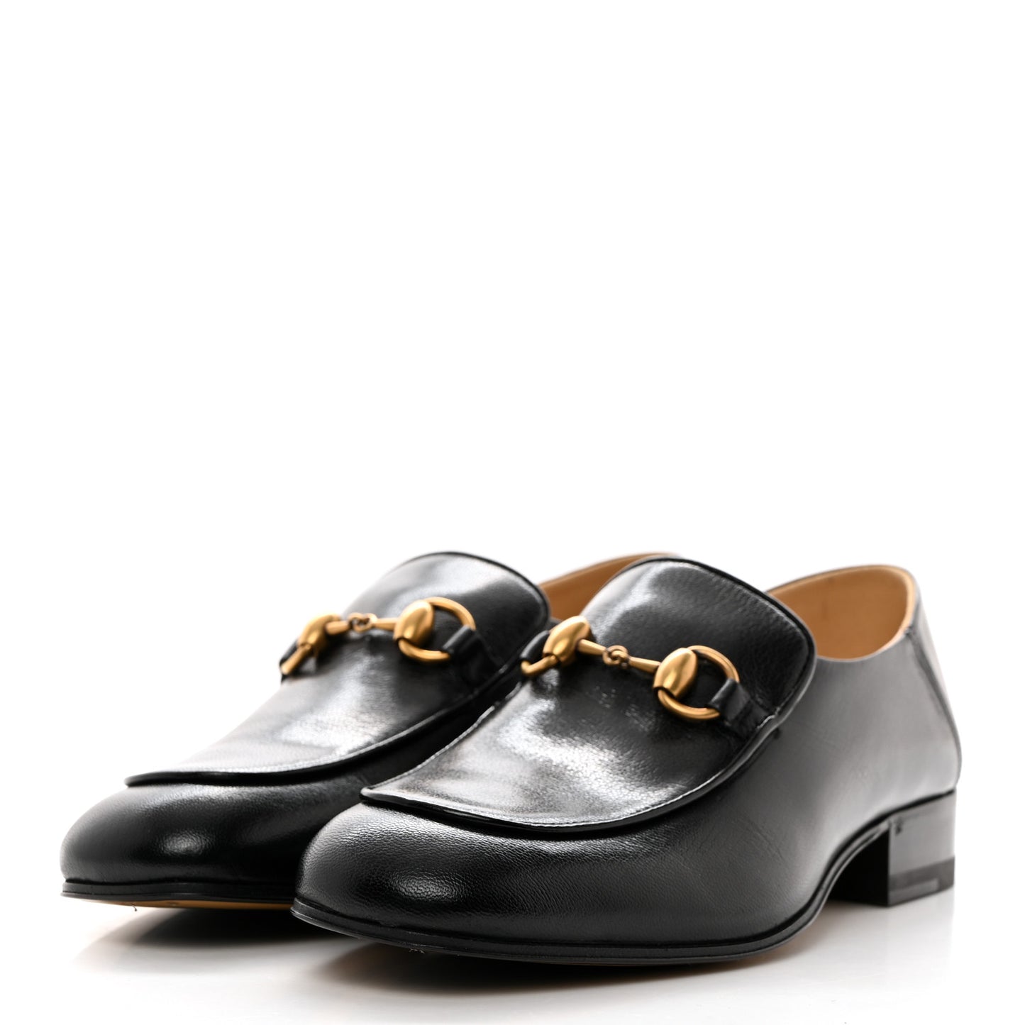 Goatskin Womens Horsebit Mid-Heel Loafers 36 Black