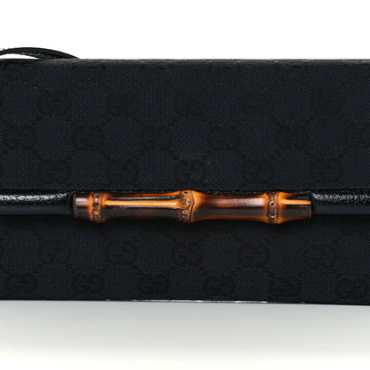 Gucci Monogram Bamboo Bar Clutch Black 6 of 12