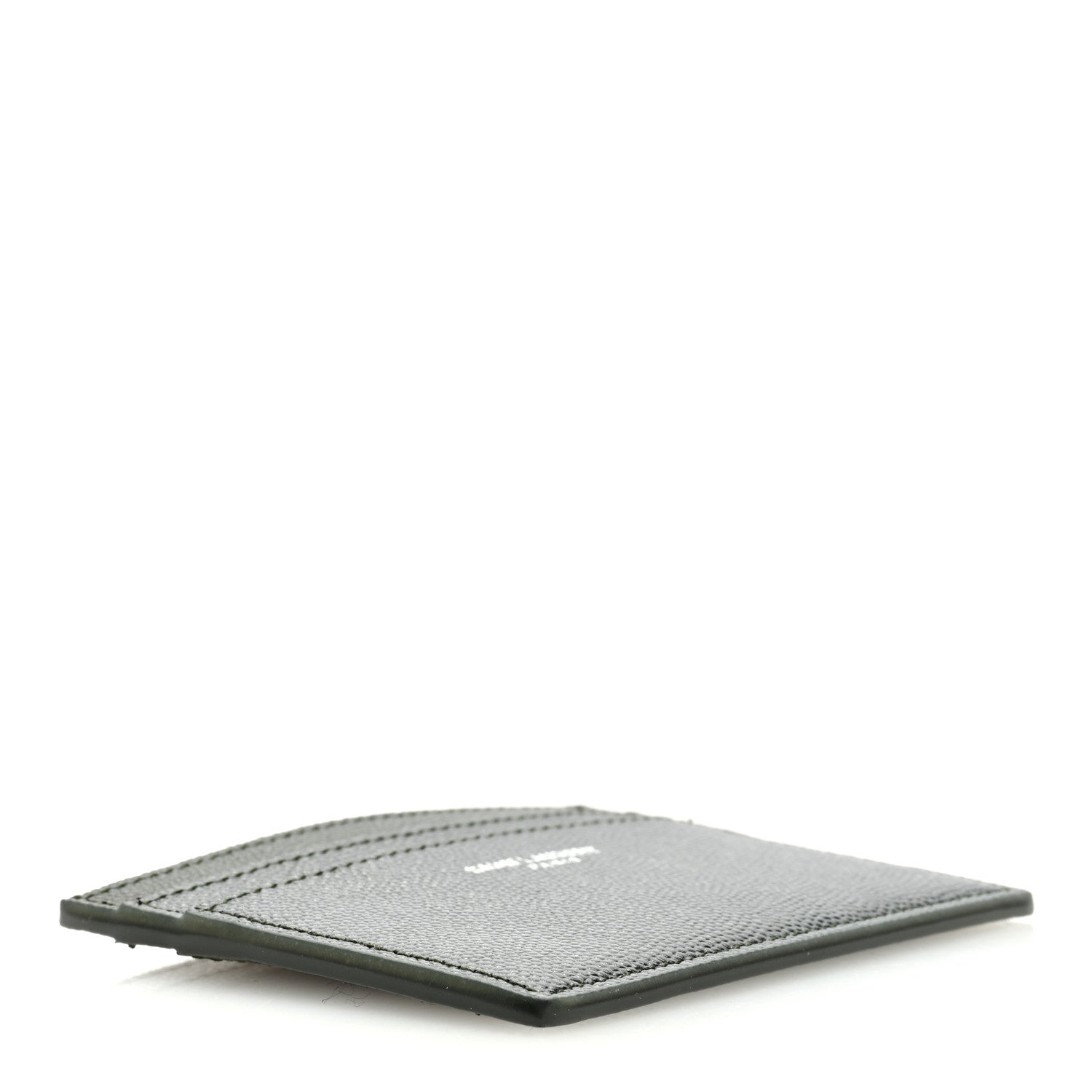 Saint Laurent Grain De Poudre Card Case New Vert Fonce 4 of 6