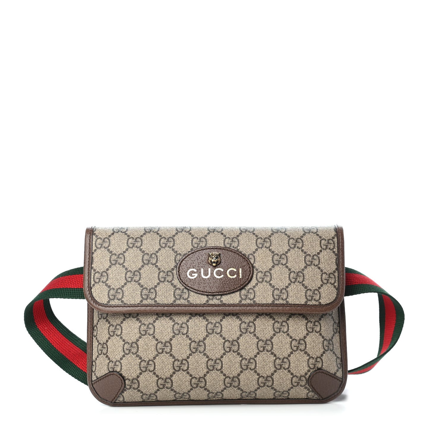 GG Supreme Monogram Neo Vintage Web Belt Bag Brown