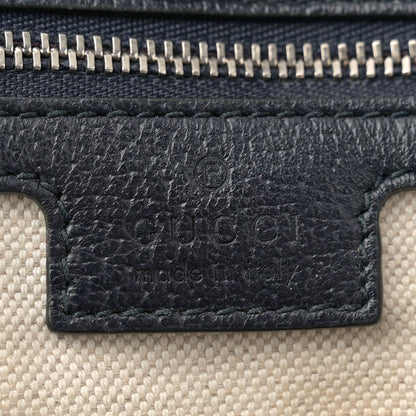 Gucci GG Supreme Monogram Textured Calfskin Web Medium Ophidia Shopping Tote Beige Blue 6 of 12