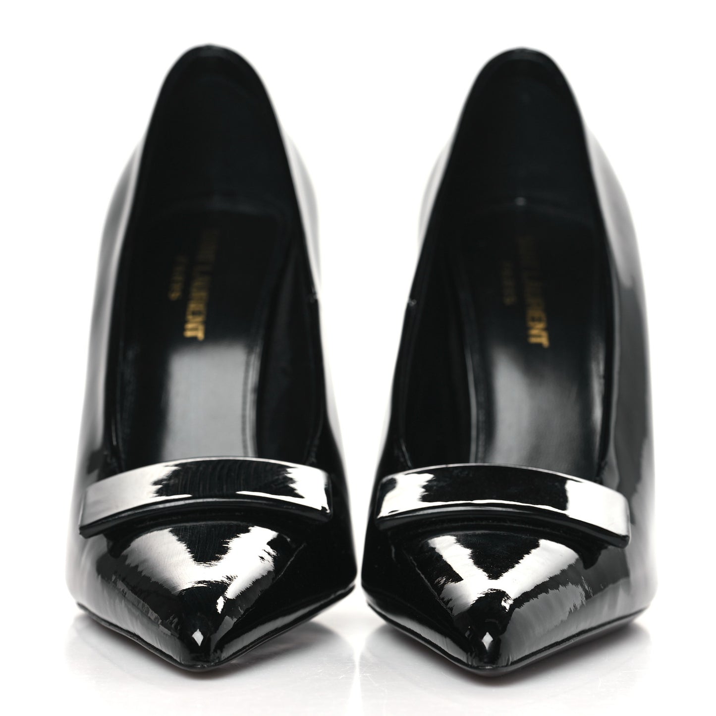 Patent Calfskin Kayla 110 Pumps 38 Black