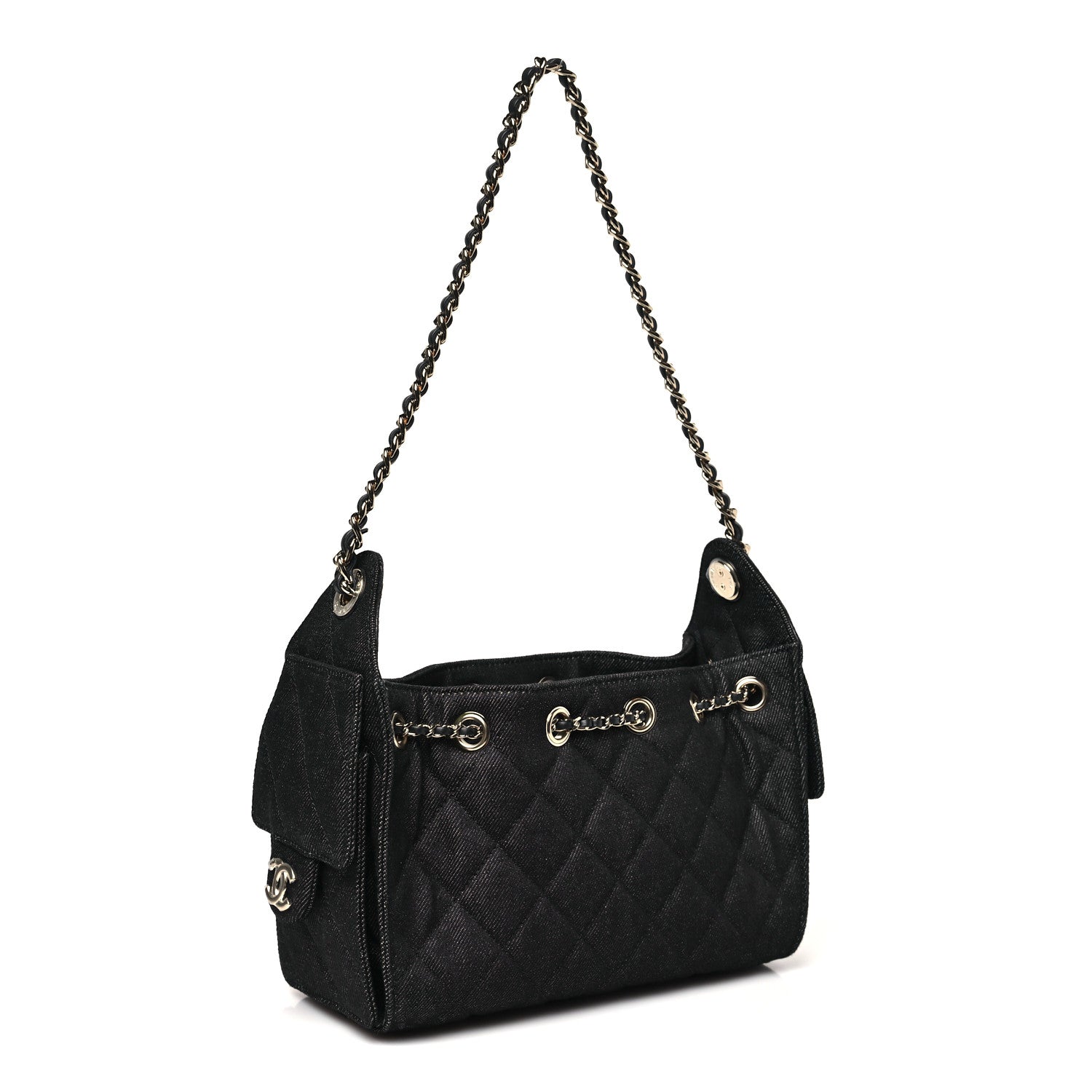 Chanel Denim Quilted Mini Chanel 25 Handbag Dark Blue 3 of 10