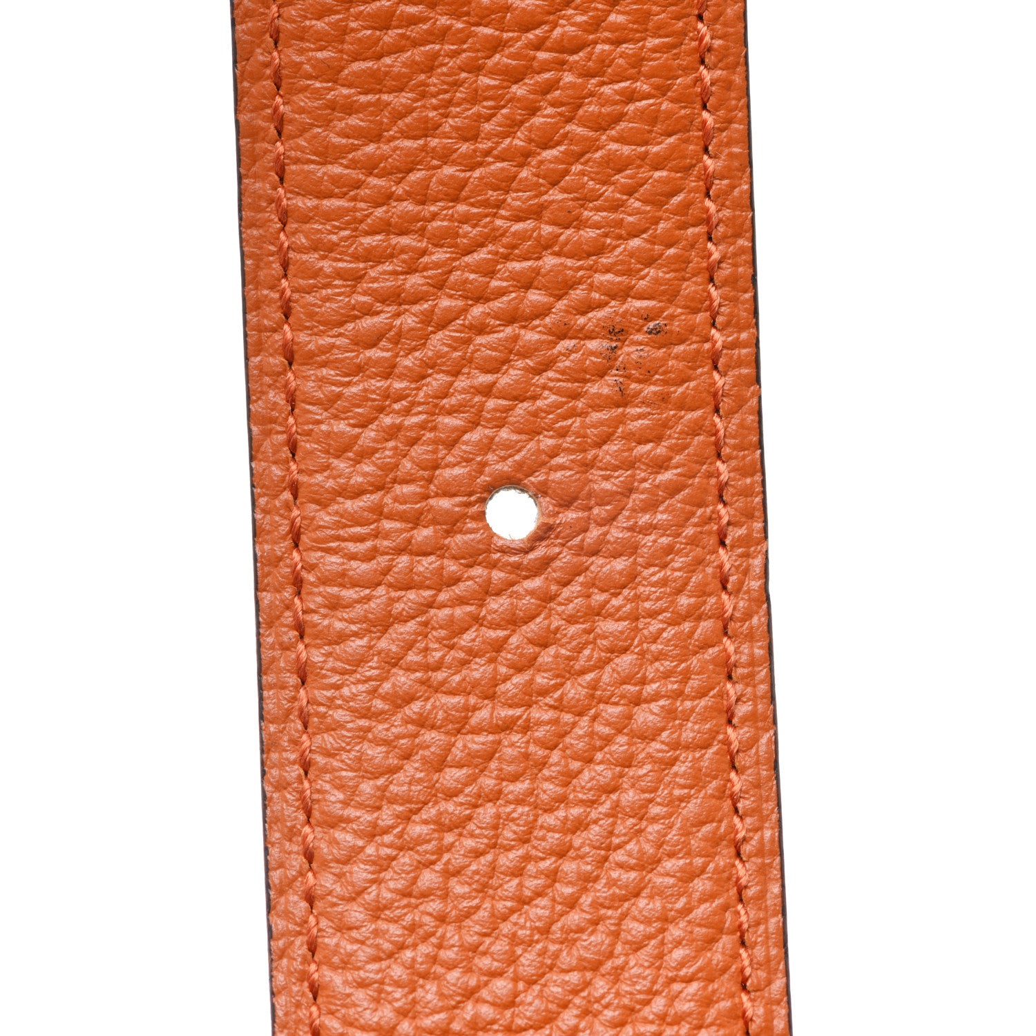 Hermes Box Togo 32mm H Belt 90 Black Orange 9 of 10