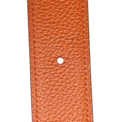 Hermes Box Togo 32mm H Belt 90 Black Orange 9 of 10