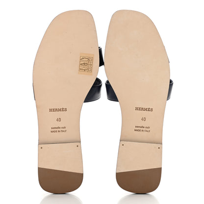 Hermes Calfskin Toucans de Paradis Oran Sandals 40 Bleu Indigo 5 of 9