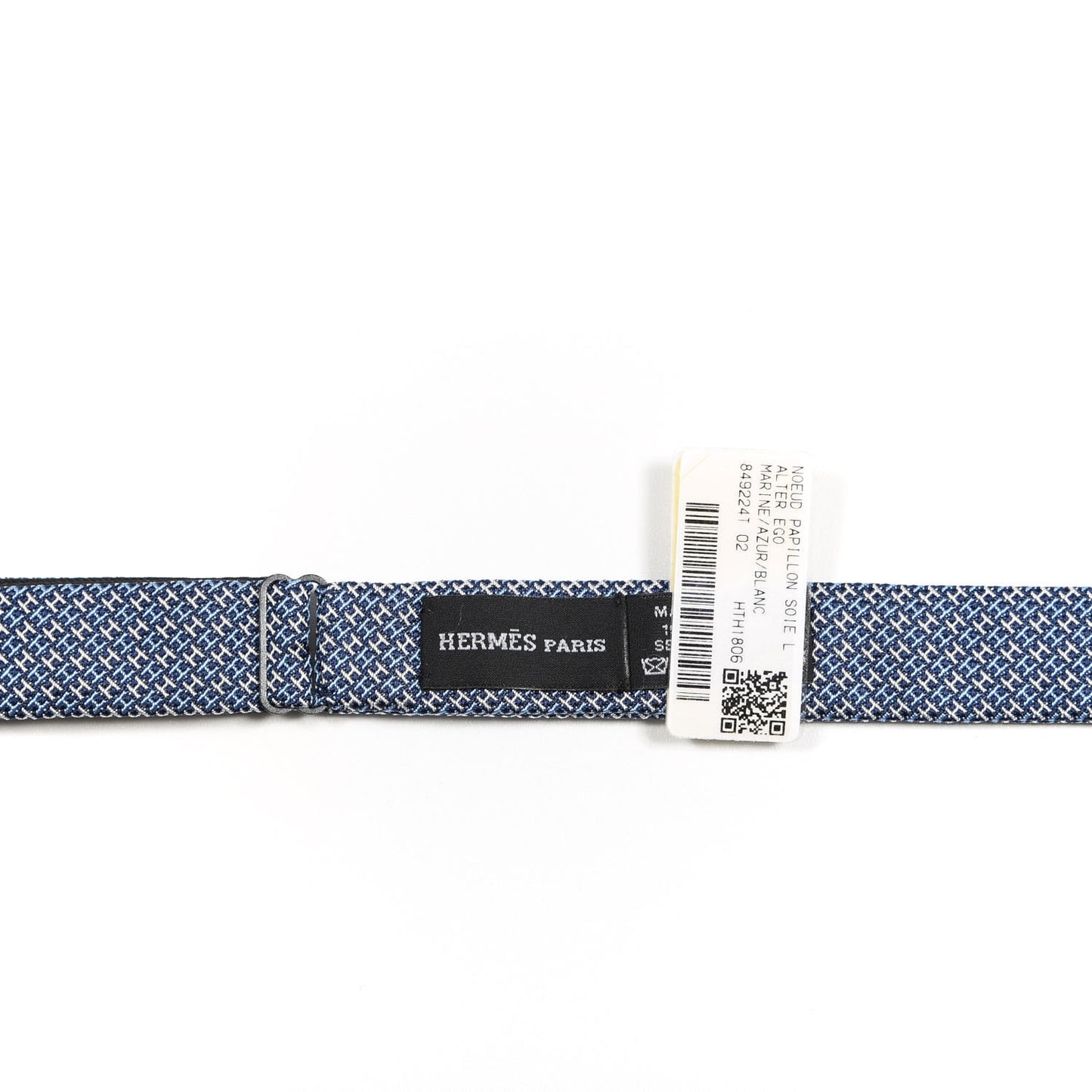 Silk Twilly Alter Ego Etc Bow Tie Marine Azur White