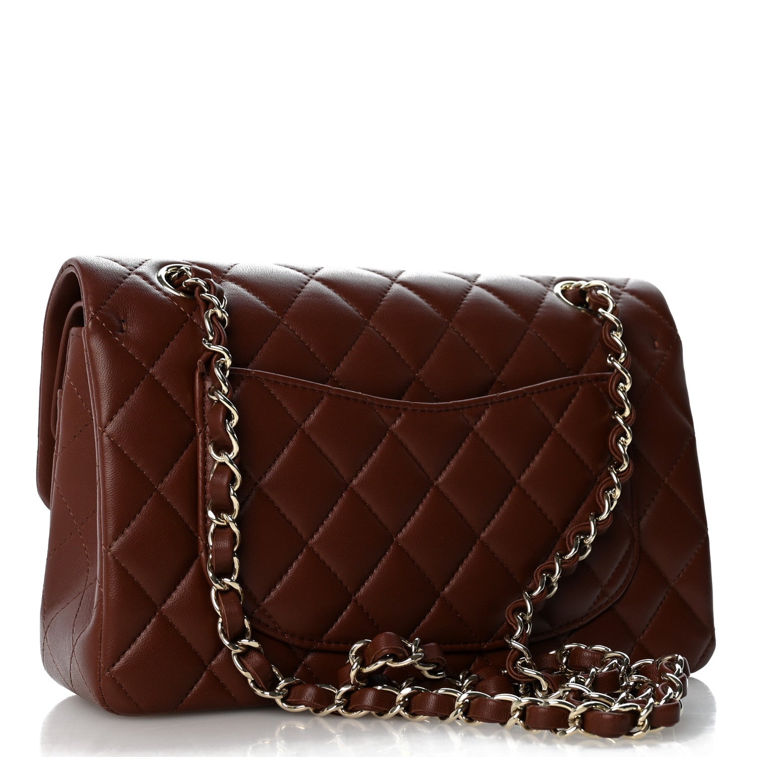 Chanel Lambskin Quilted Small Double Flap Dark Brown 3 of 11