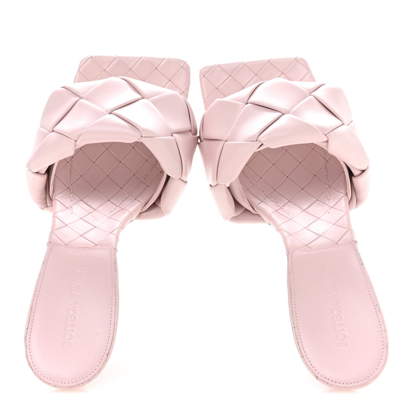 Nappa Maxi Intrecciato Lido 90mm Mule Sandals 41 Magnolia