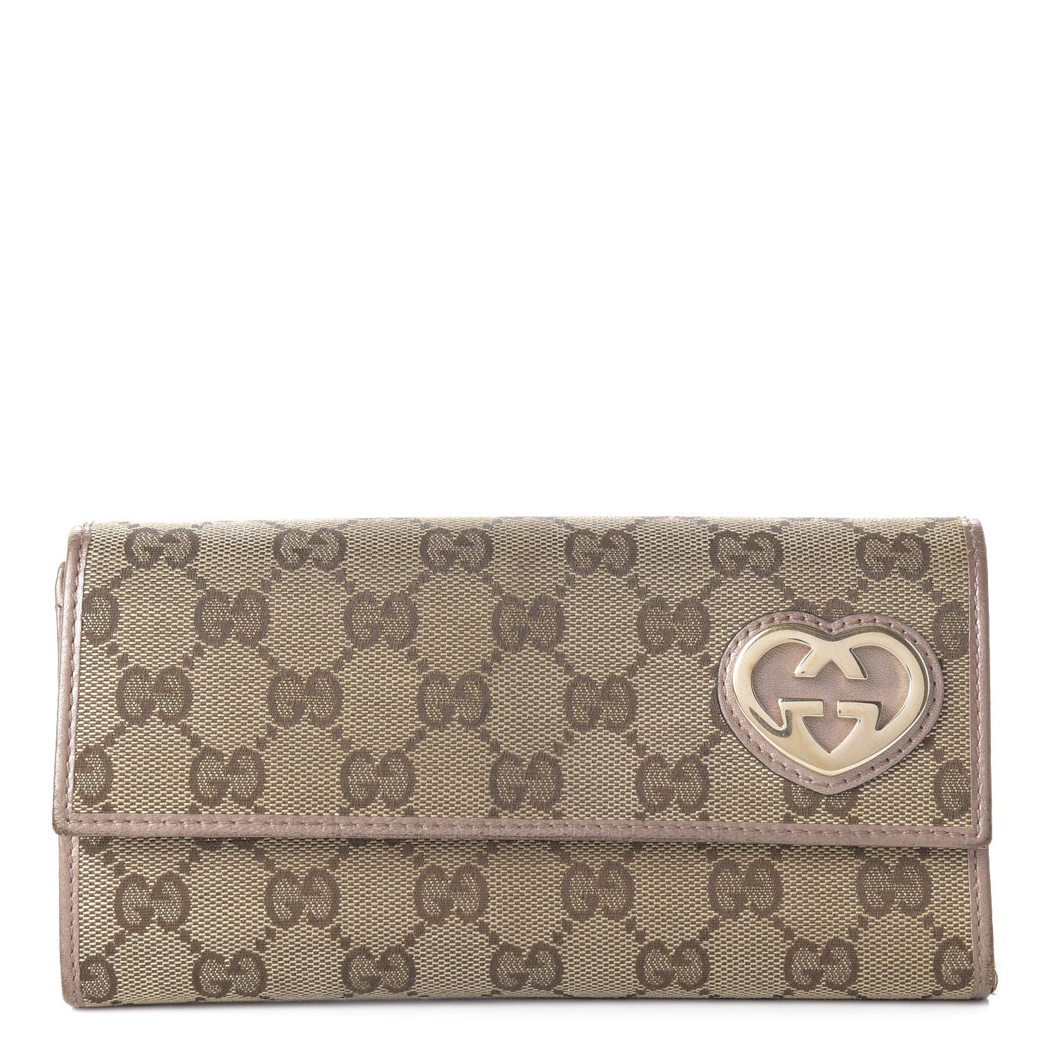 Gucci Monogram Lovely Heart Continental Wallet Light Pink 1 of 9