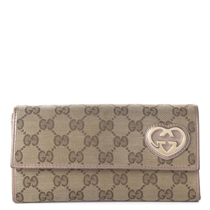 Gucci Monogram Lovely Heart Continental Wallet Light Pink 1 of 9