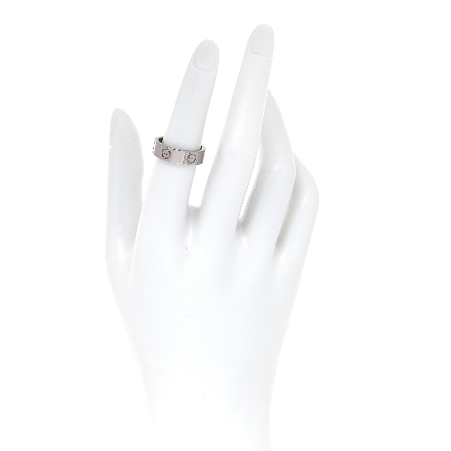 Cartier 18K White Gold 5.5mm LOVE Ring 53 6.5 3 of 8
