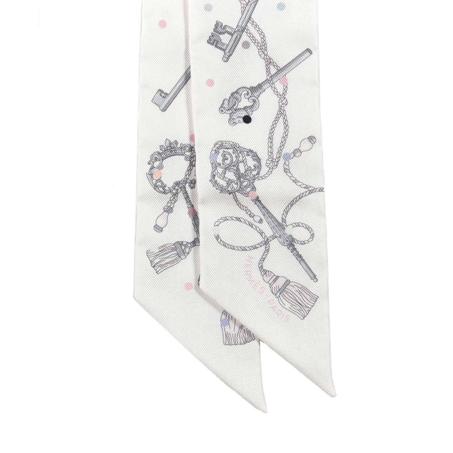 Silk Les Cles A Pois Twilly White Gris Acier