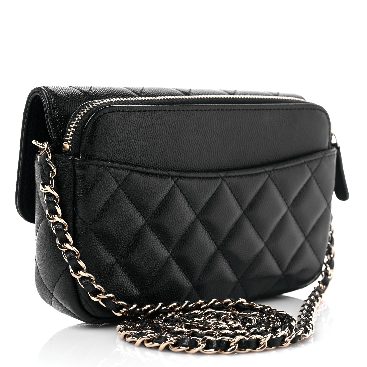 Chanel Caviar Quilted Flap Phone Holder With Chain Black 3 of 12