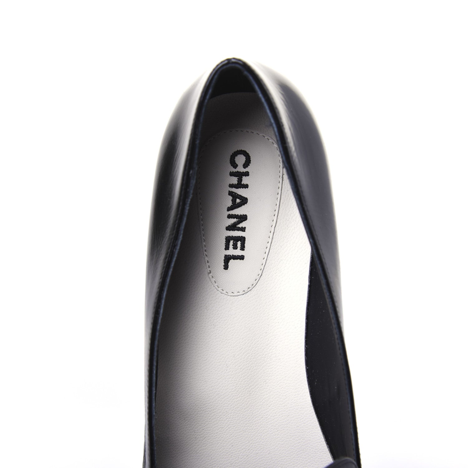 Chanel Patent Grosgrain Mocassin Loafers 39 Black 6 of 9