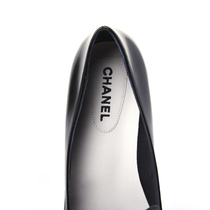 Chanel Patent Grosgrain Mocassin Loafers 39 Black 6 of 9