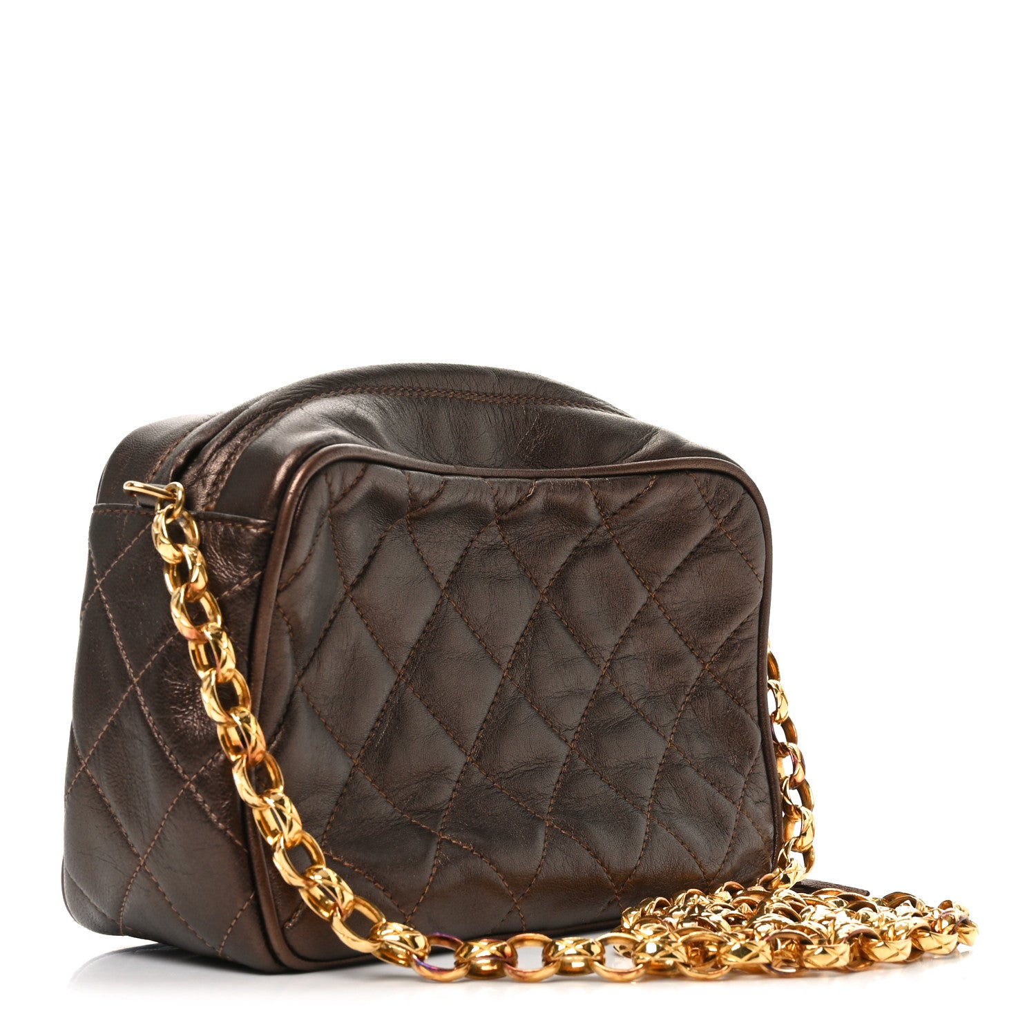 CHANEL 正規品 Large flap bag with top handle, Grained calfskin & gold-tone metal