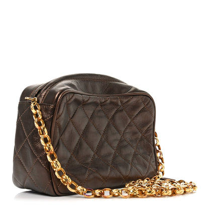 Chanel Metallic Lambskin Quilted Tassel Camera Case Bronze 3 of 11