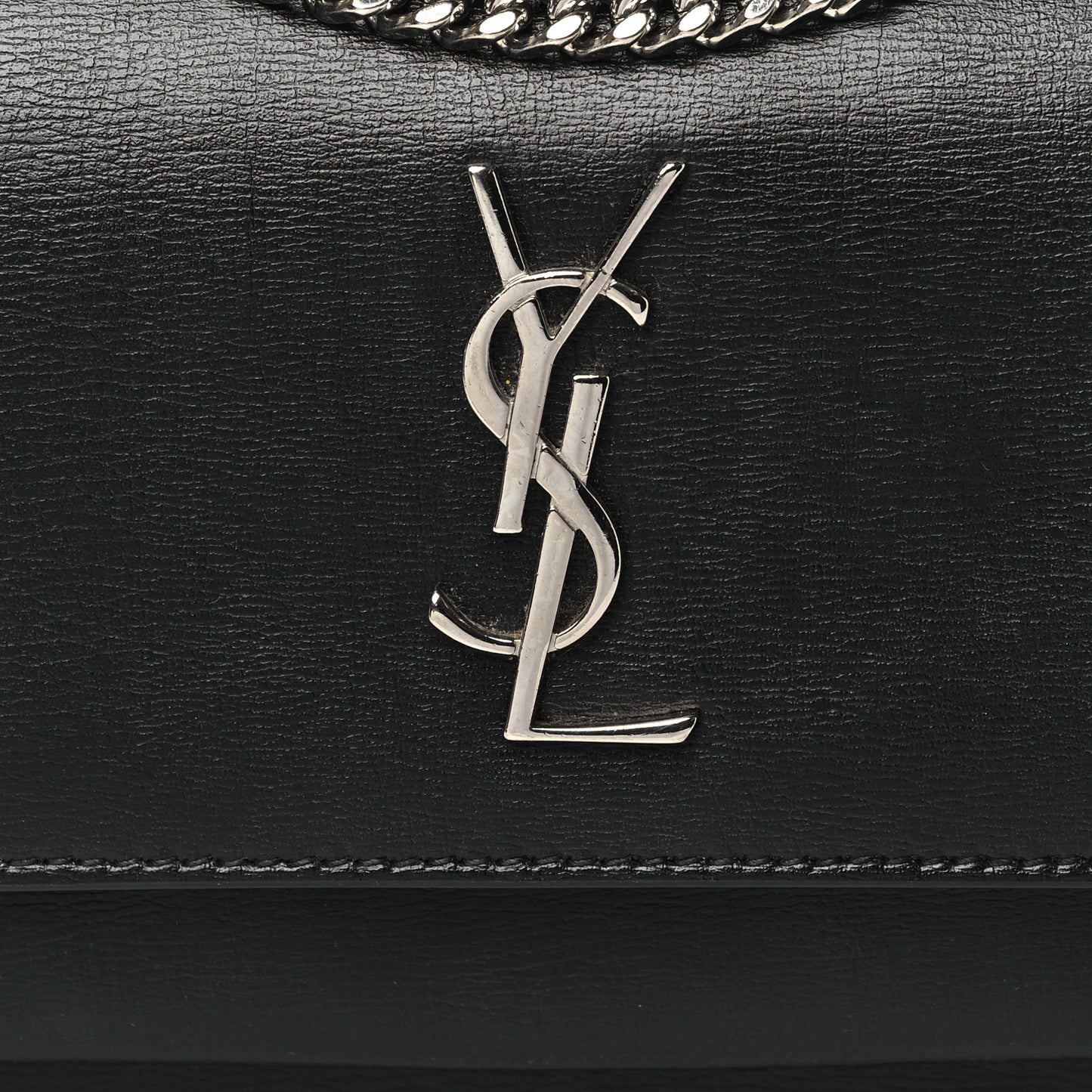 Calfskin Monogram Sunset Chain Wallet Black